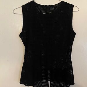 BCBGMaxAzria Black Textured Sleeveless Blouse
